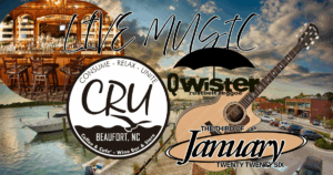 Cru Wine Bar Beaufort NC Qwister Ryan Melquist Rustbelt Reggae Solo Live Music 
